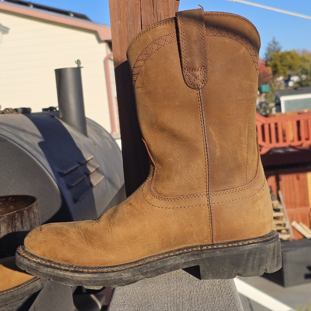 Mens Ariat Work Brown Western Cowboy Boots - Picture 7 of 14